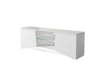 Emone Large White Gloss Tall TV Cabinet with LED Lights for TV up to 70 inch
