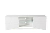 Emone Large White Gloss Tall TV Cabinet with LED Lights for TV up to 70 inch