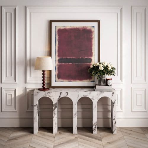 Erian Calacatta Marble Effect Large Console Table - 25LD