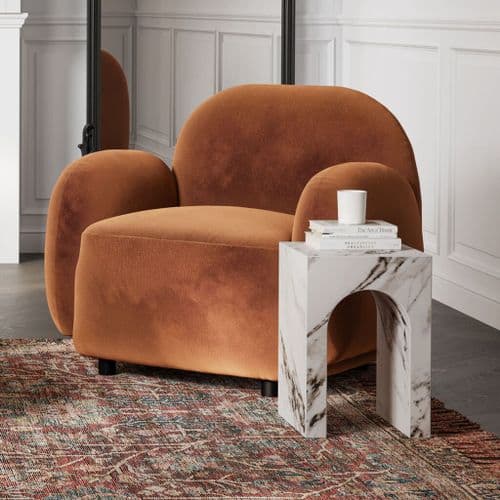 Erian Calacatta Marble Effect Small Side Table - 25LD