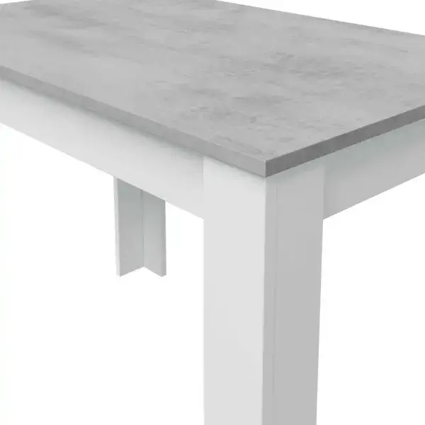 Erling White And Concrete Grey Effect Dining Table 0L4583A/O