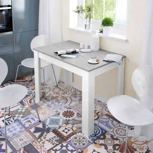 Erling White And Concrete Grey Effect Dining Table 0L4583A/O