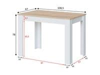 Erling White And Oak Effect Dining Table 0F4583A S/O