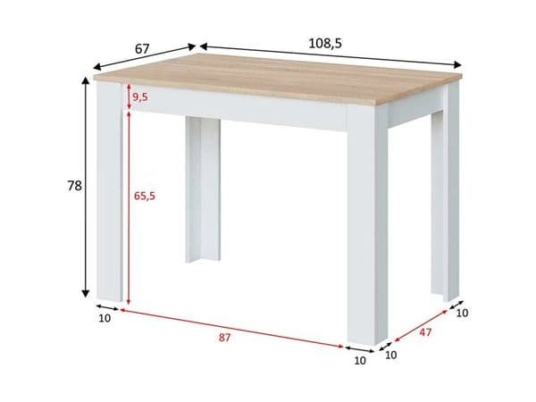 Erling White And Oak Effect Dining Table 0F4583A S/O