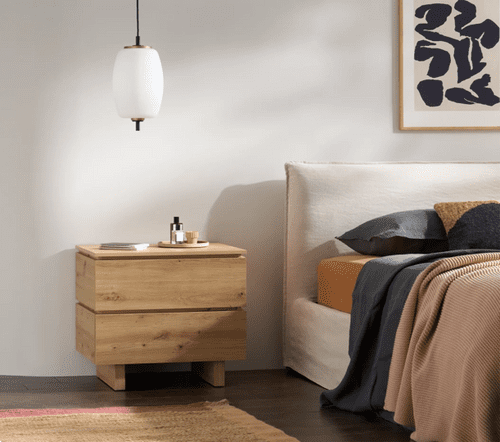 Erma Artisan Oak Effect 2 Drawer Bedside P8AEER22