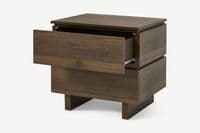 Erma Walnut Effect 2 Drawer Bedside P8CNER22
