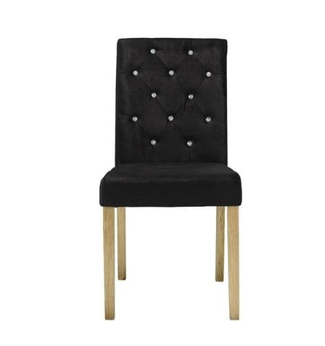 Essaouira Black Velvet Diamante Dining Chair (Pack of 2) 22LD557