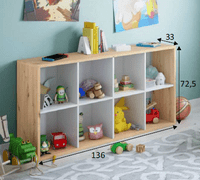 Evian Artic White and Oak Short Bookshelf Unit - 015419w