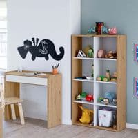 Evian Artic White and Oak Short Bookshelf Unit - 015419w