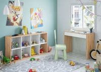 Evian Artic White and Oak Short Bookshelf Unit - 015419w