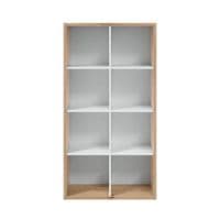 Evian Artic White and Oak Short Bookshelf Unit - 015419w