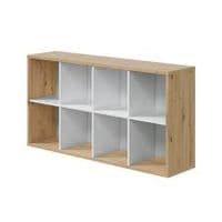 Evian Artic White and Oak Short Bookshelf Unit - 015419w