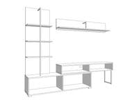 Evora Artisan Oak Effect And Black Entertaiment Center Wall TV Cabinet - 11011202 RZ