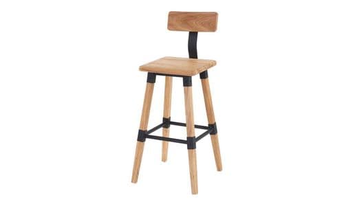 Ferentino Industrial Style Natural Elm Wood Bar Stool 218VD514