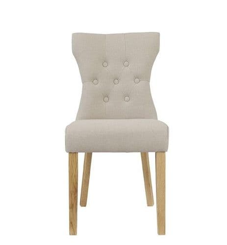 Fez Beige Linen Fabric Dining Chair (Pack Of 2) 22LD570
