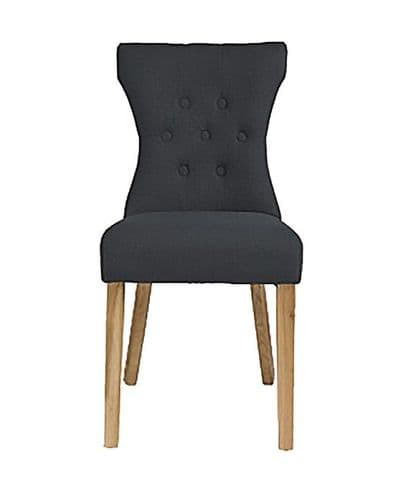 Fez Dark Grey Linen Fabric Dining Chair (Pack Of 2) 22LD571