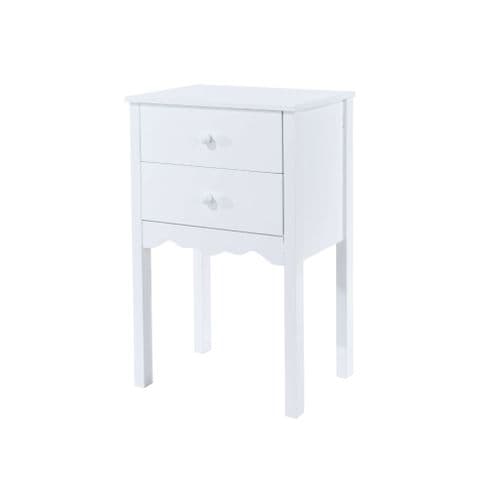 Fina Imero White 2 Drawer Bedside Cabinet BS510