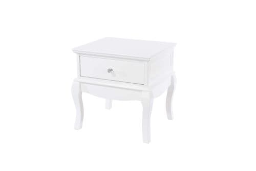 Fina Leo White 1 Drawer Bedside Cabinet BS309