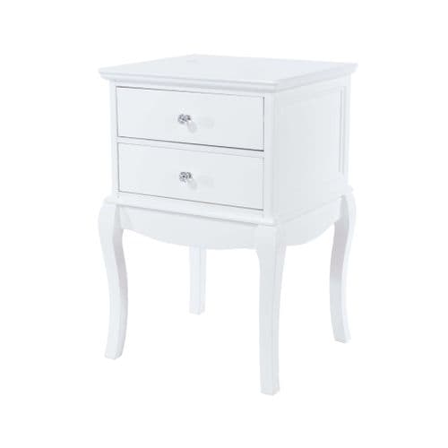 Fina Leo White 2 Drawer Bedside Cabinet BS310