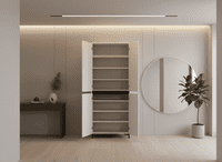 Flannan Cashmere 4 Door 40 Pair Tall Large Shoe Cabinet Cupboard - 11014278 RZ