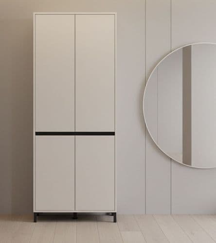 Flannan Cashmere 4 Door 40 Pair Tall Large Shoe Cabinet Cupboard - 11014278 RZ