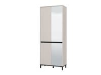 Flannan Cashmere 4 Door Half Mirrored 40 Pair Large Tall Shoe Cabinet Cupboard - 11014081 RZ
