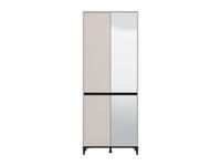 Flannan Cashmere 4 Door Half Mirrored 40 Pair Large Tall Shoe Cabinet Cupboard - 11014081 RZ