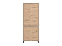 Flannan Oak Effect 4 Door 40 Pair Tall Large Shoe Cabinet Cupboard - 11014080 RZ