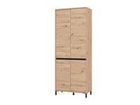 Flannan Oak Effect 4 Door 40 Pair Tall Large Shoe Cabinet Cupboard - 11014080 RZ