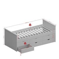 Flora 6 Drawer Single Bed - FG1013486080058