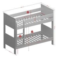 Flora White Bunk Bed - FG1013486150058