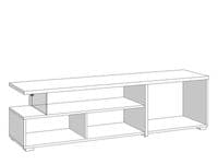 Fortuna White Gloss And Concrete Grey Effect Wide TV Unit Cabinet 11008821 S/O