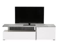 Fortuna White Gloss And Concrete Grey Effect Wide TV Unit Cabinet 11008821 S/O