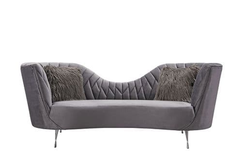 Frascati Grey Plunge Back Fabric 3 Seater Sofa 218VD541