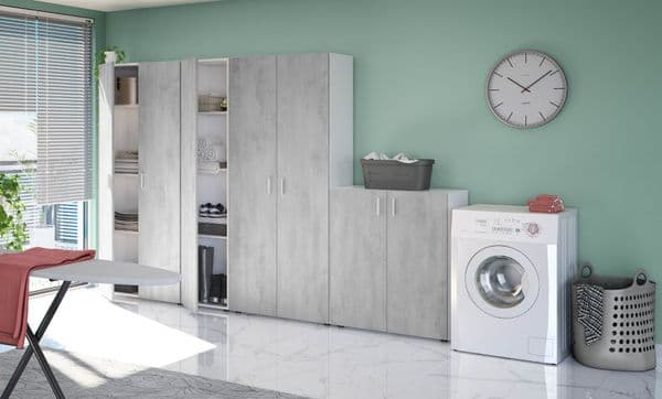 Fresno 2 Door Grey &  White Storage Cupboard 0L5159A - S/O
