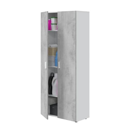 Fresno Multitall 2 Door Grey & White Universal Utility Storage Cupboard 0L7152A - S/O .