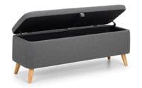 Genil Grey Linen Fabric Storage Bench 22JB43