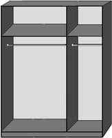 Genoa Oak Effect 3 Door German Wardrobe  (112482) 135cm