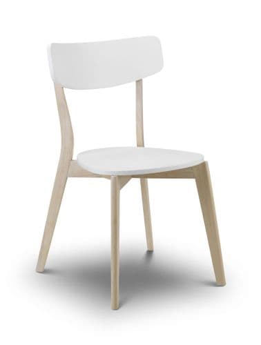 Girona White With Oak Dining Chair JB141