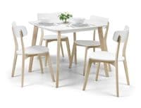 Girona White With Oak Dining Table JB142