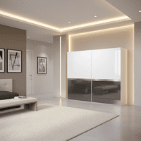Glacia 210cm White Gloss With Graphite Sliding Door Wardrobe