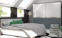 Glacia 210cm White Gloss With Graphite Sliding Door Wardrobe