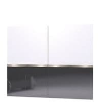 Glacia 210cm White Gloss With Graphite Sliding Door Wardrobe