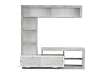Glen Concrete Grey Effect And White Entertaiment Unit Wall TV Cabinet - 11008763 RZ