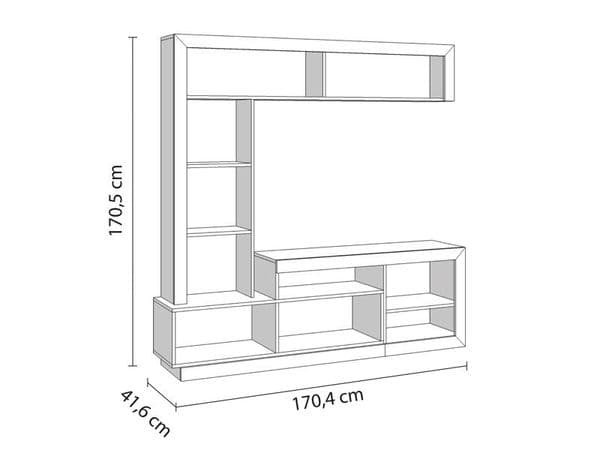 Glen Concrete Grey Effect And White Entertaiment Unit Wall TV Cabinet - 11008763 RZ