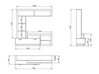 Glen Concrete Grey Effect And White Entertaiment Unit Wall TV Cabinet - 11008763 RZ