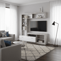 Glen Concrete Grey Effect And White Entertaiment Unit Wall TV Cabinet - 11008763 RZ