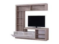 Glen Grey Oak Effect And White Entertaiment Unit Wall TV Cabinet - 11008761 S/O