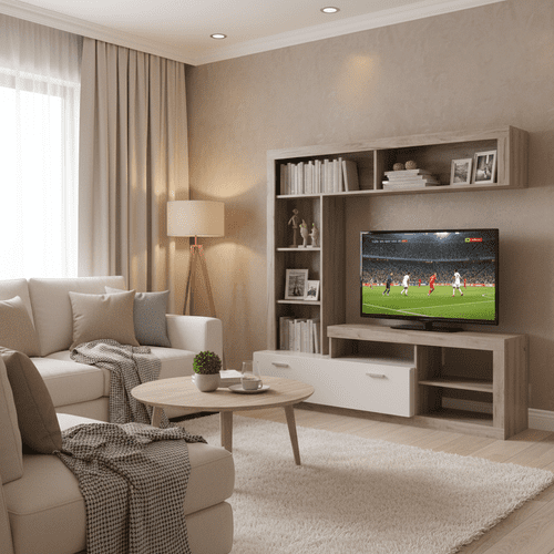 Glen Grey Oak Effect And White Entertaiment Unit Wall TV Cabinet - 11008761 S/O