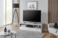 Greystone Grey and White High Gloss TV Cabinet with Drawers P9BBGS63